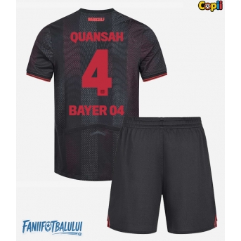 Bayer Leverkusen Jarell Quansah #4 Echipament de Fotbal Replică 2025-26 Copii Acasa (+ Șorturi)